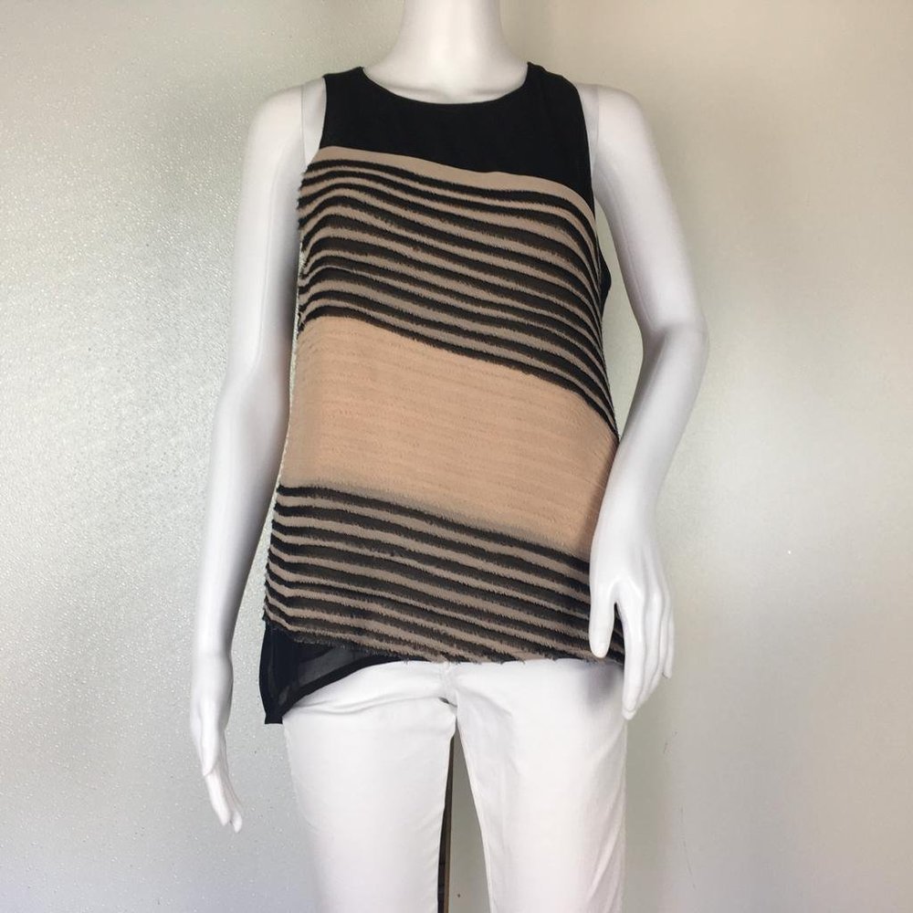 NWT Ramy Brook Women's Blouse Scoop Neck Stripes Multicolor Sz M